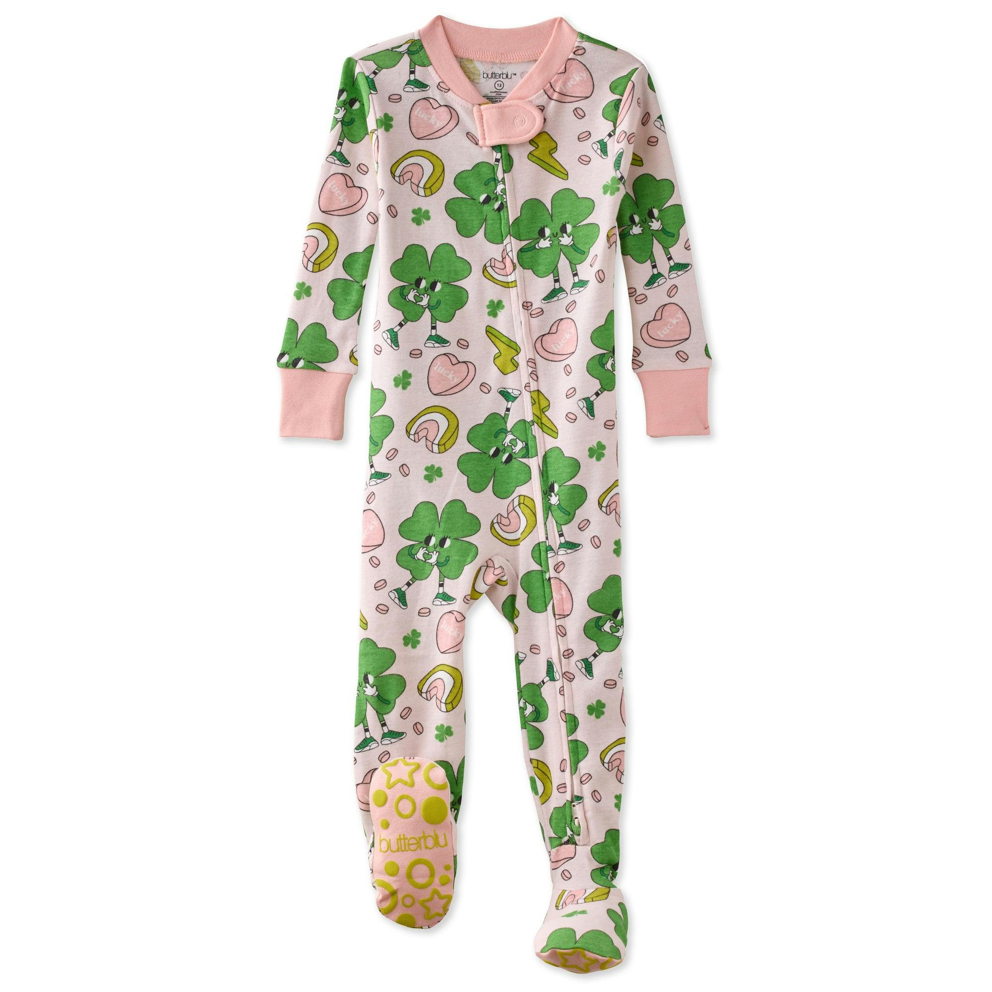 CRUZ Snug Fit Footed Baby Girls Pajamas