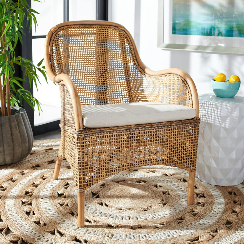 Charlie Rattan Accent Chair with Cushion
