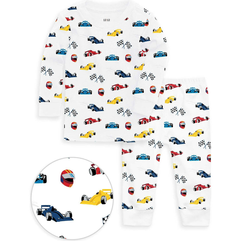 The Organic Long Sleeve Pajama Set [Race Cars]