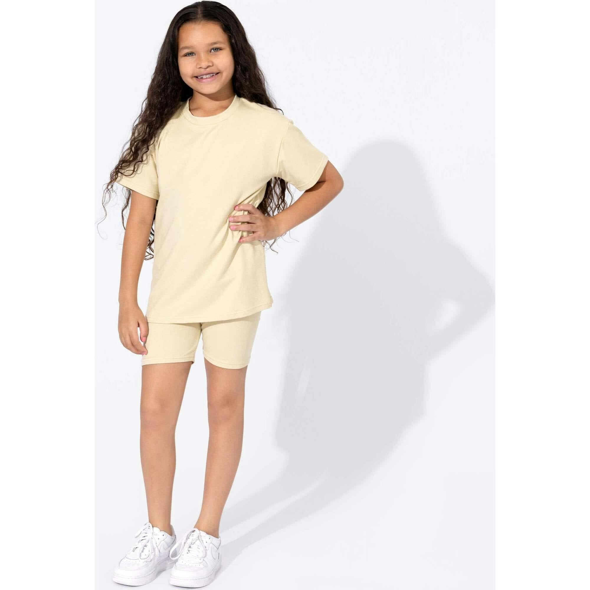 Oat Bamboo Blend Kid's Oversized Tee & Biker Short Set