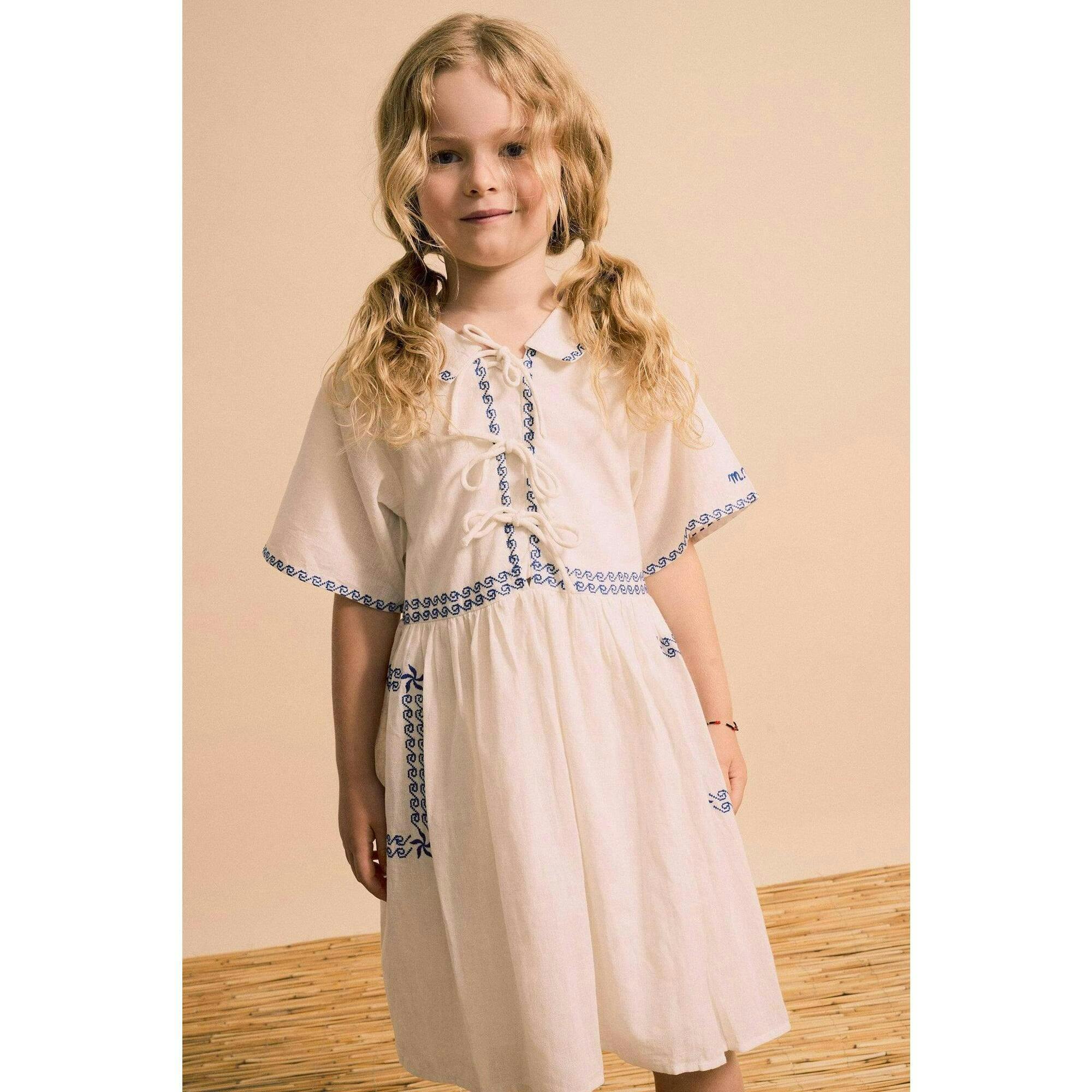 BARCOS EMBROIDERED DRESS WHITE