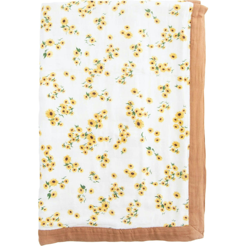 Deluxe Muslin Baby Quilt - Ditsy Sunflower