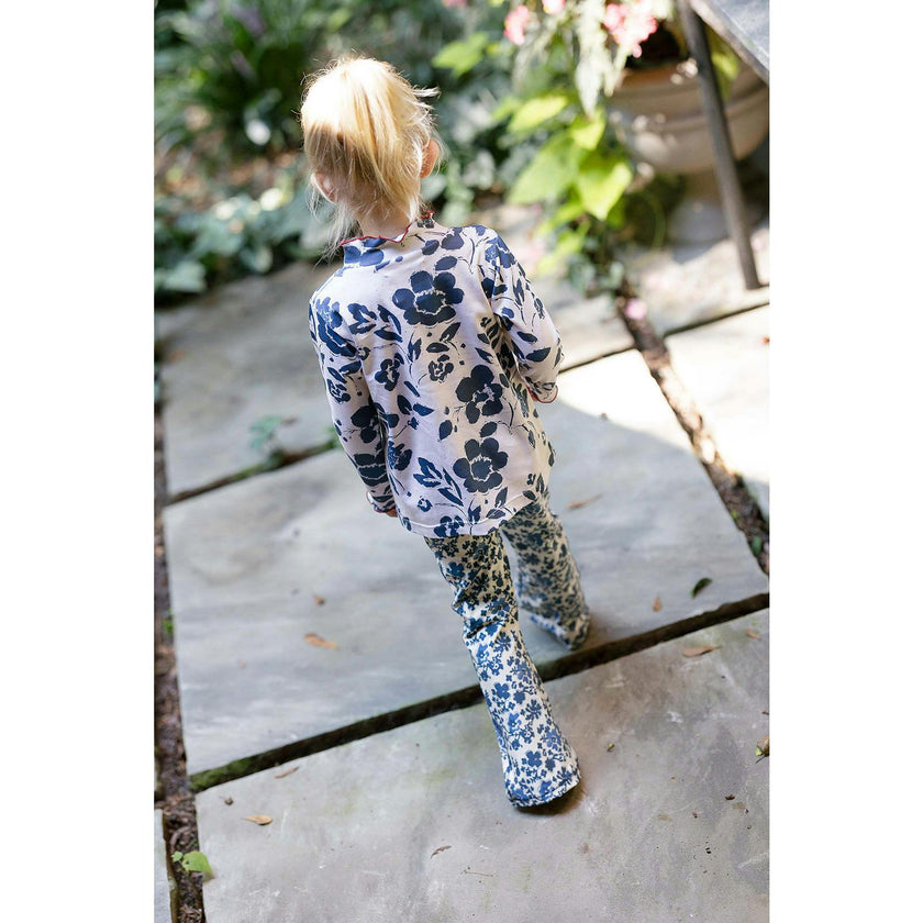 Evelyn Turtleneck in Dot Stripe and Shelby Navy