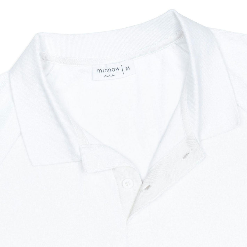men's shell white french terry polo