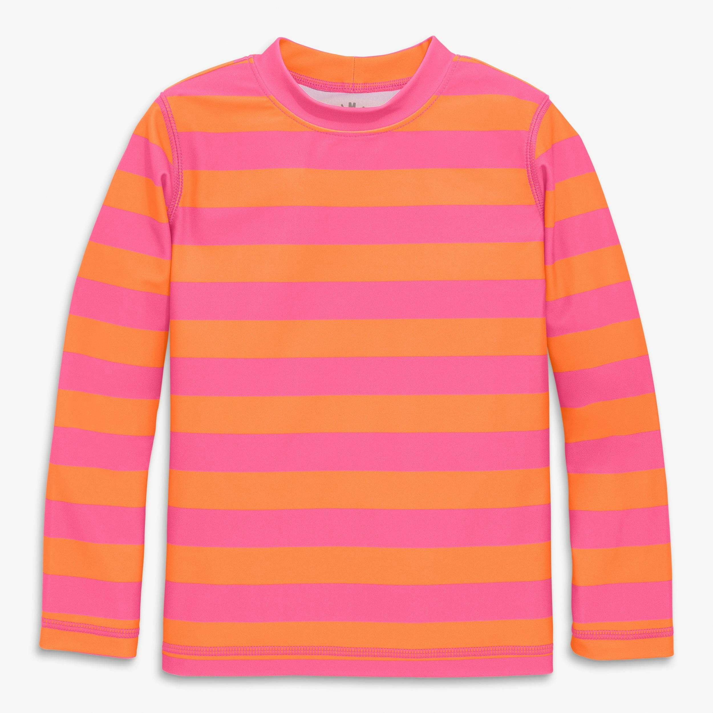 Kids long sleeve rash guard in stripe