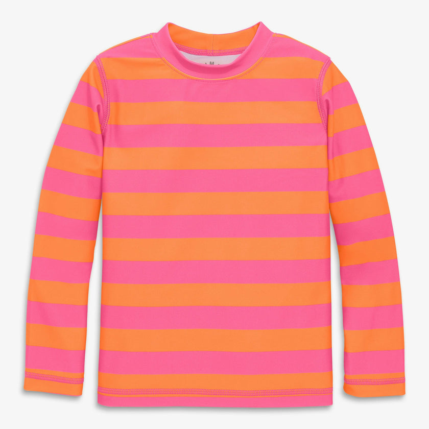 Kids long sleeve rash guard in stripe
