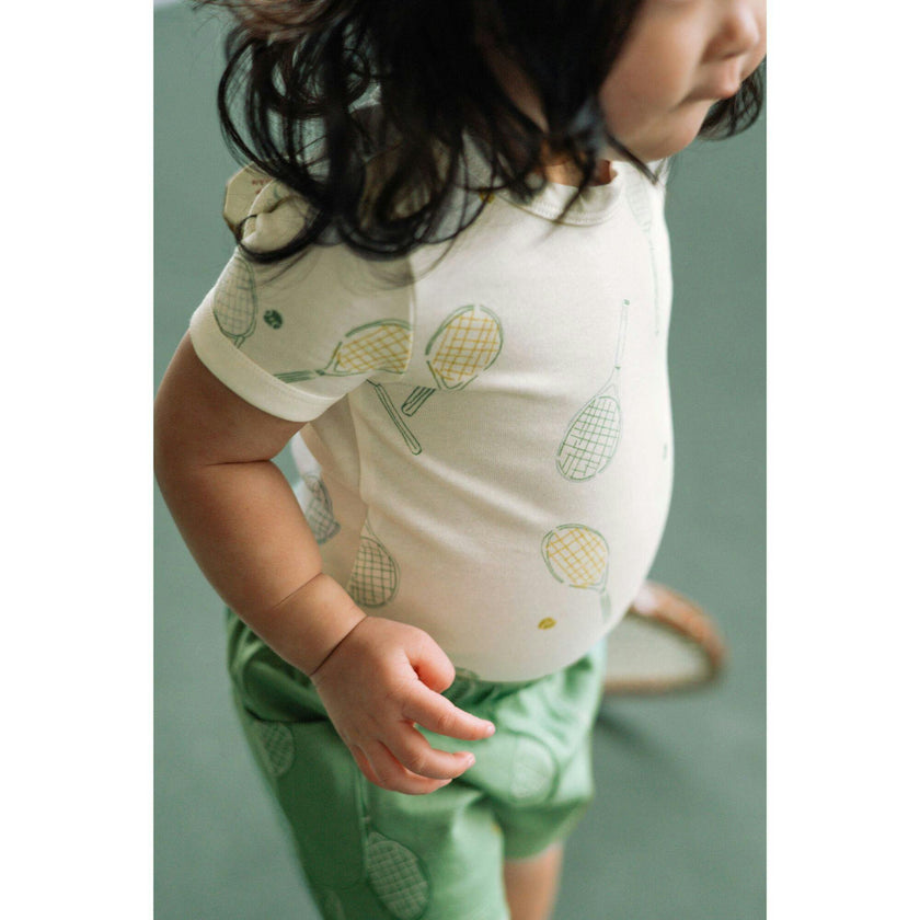 Short Sleeve Henley One-Piece