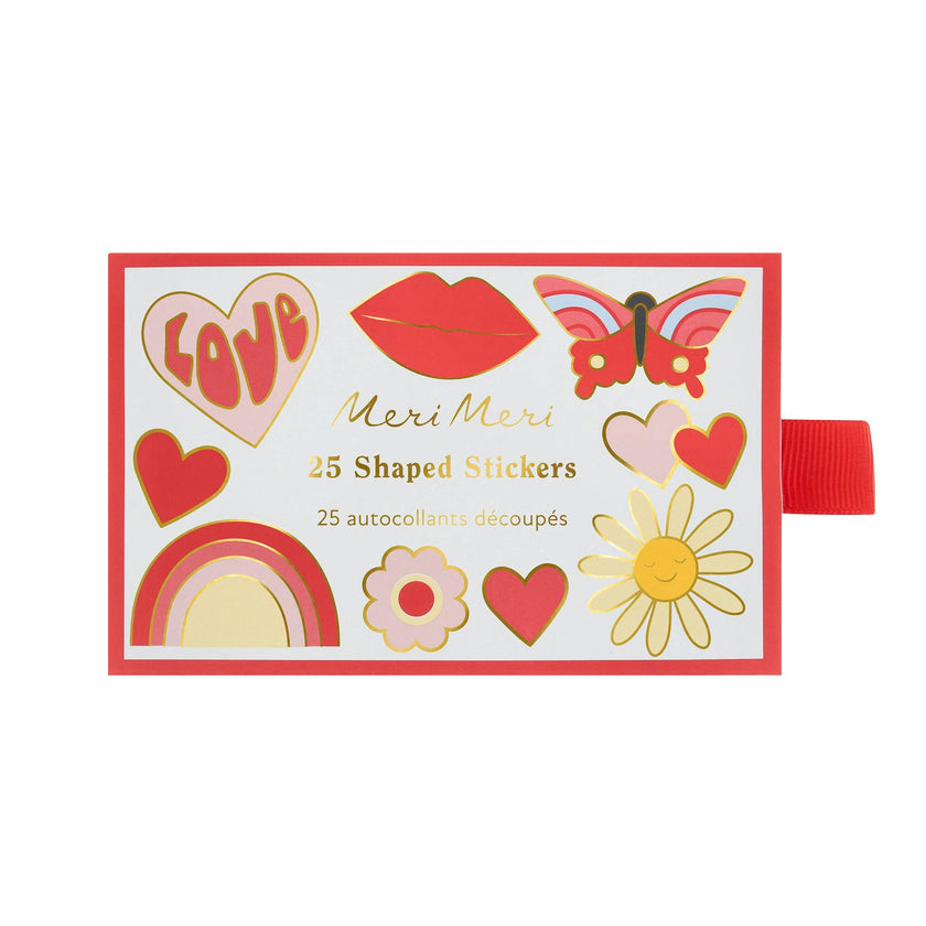 Groovy Love Shaped Stickers
