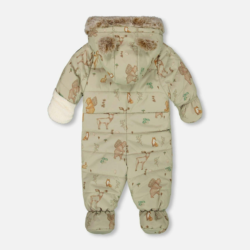 One-Piece Baby Layette Snowsuit Designed for Car Seat