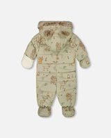 One-Piece Baby Layette Snowsuit Designed for Car Seat