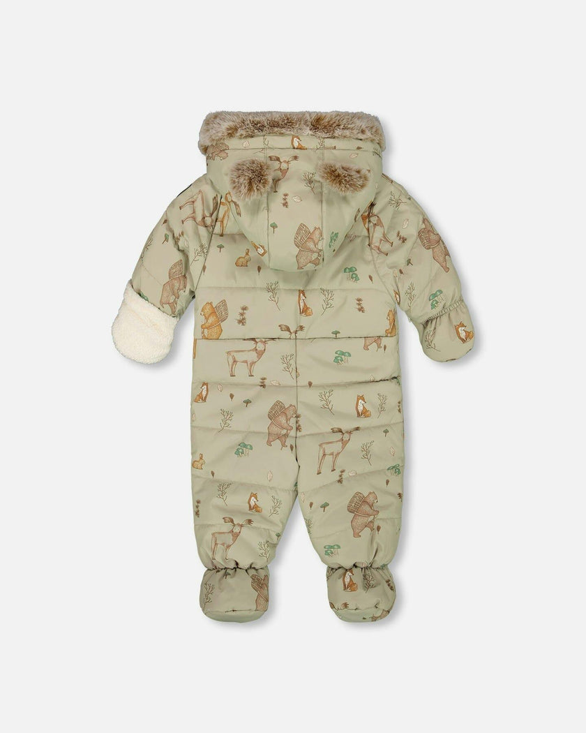 One-Piece Baby Layette Snowsuit Designed for Car Seat