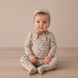 Organic Kimono Top & Footed Pants Set - Woodland Sprig