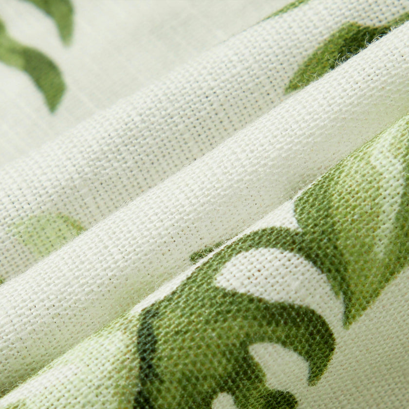 Island Leaf Linen Tiered Dress