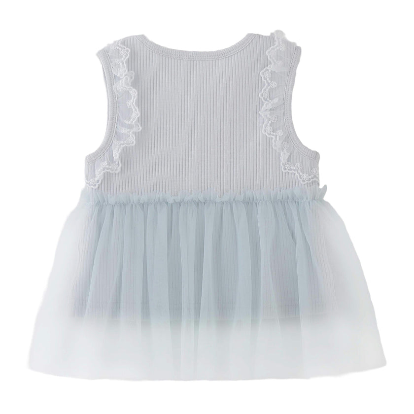 Blue Lace Tulle Dress