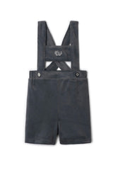 Crest Shorts Embroidered Velvet Overalls