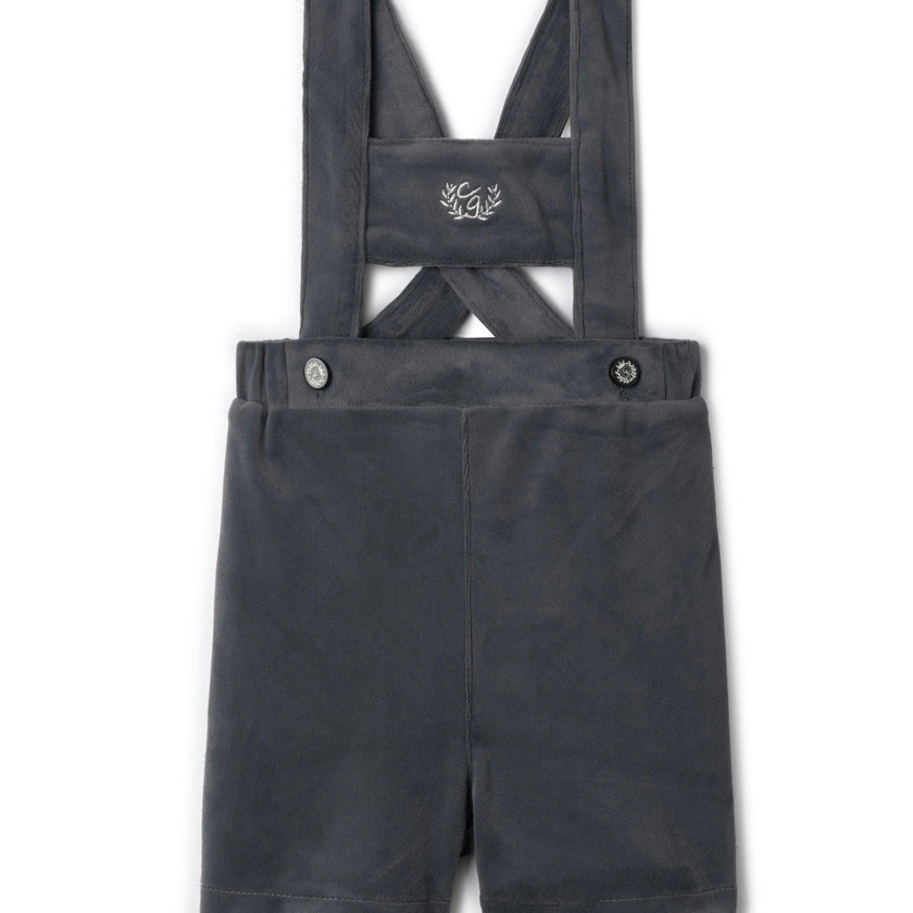 Crest Embroidery Shorts Overall