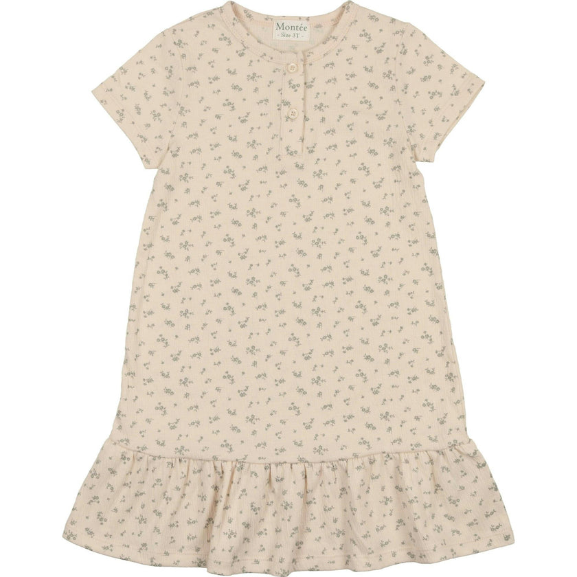 Printed Gauze Short Sleeve Dress