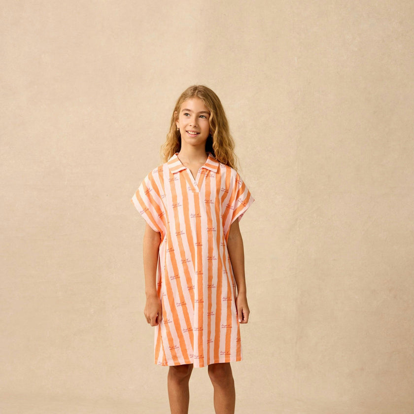 Organic Tunic Dress in Starburst Stripe