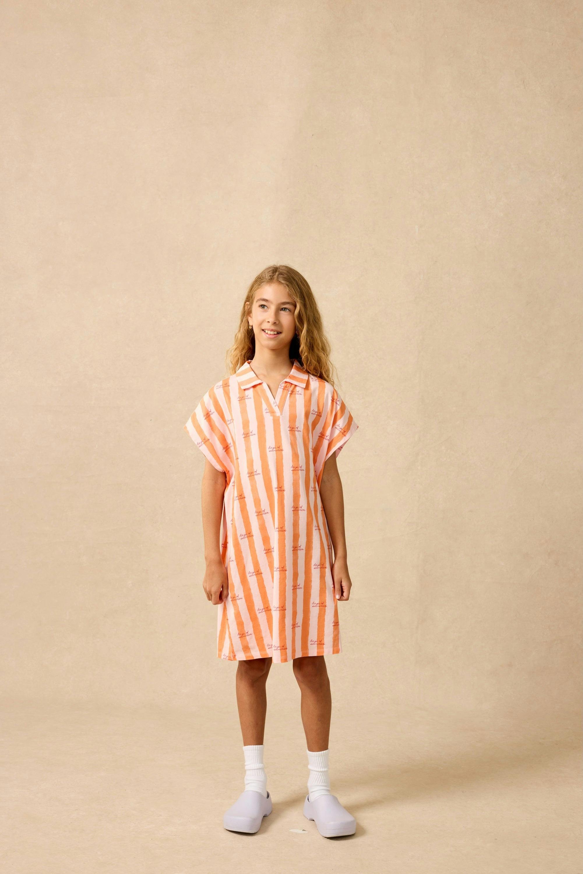 Organic Tunic Dress in Starburst Stripe