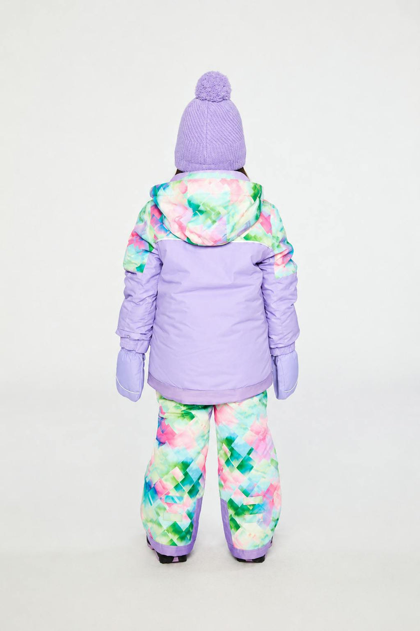 Two Piece Play Snowsuit Multicolored With A Diamond Pattern