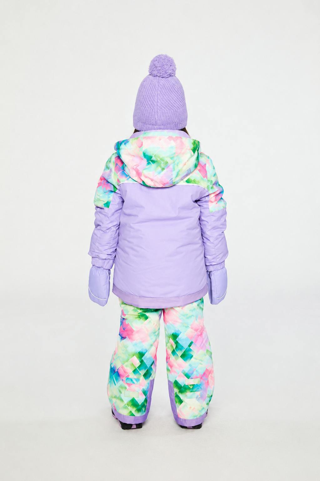 Two Piece Play Snowsuit Multicolored With A Diamond Pattern