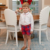 Hayden Long Sleeve Boy Set - Red Plaid