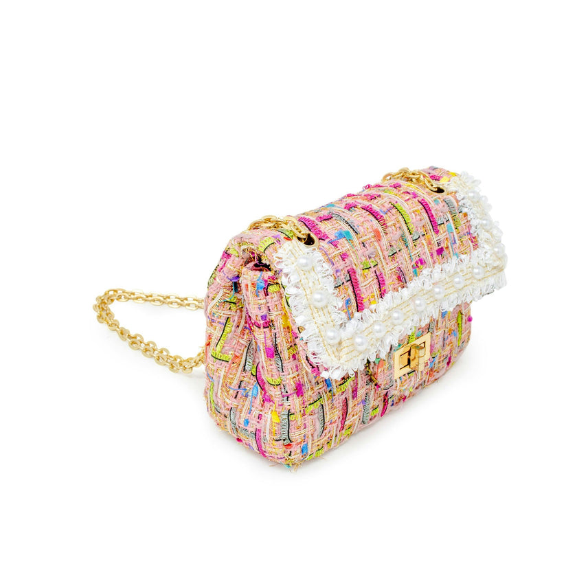Classic Tweed Pearl Handbag