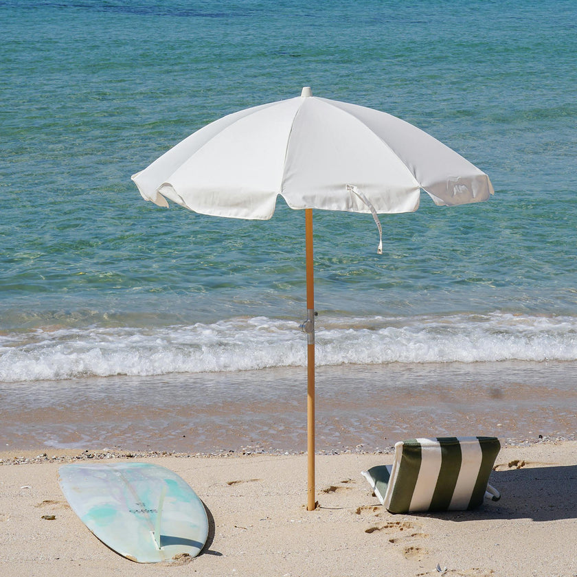 Luxe Beach Umbrella: Cream