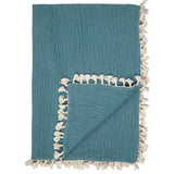 6-Layer Cotton Muslin Baby Blanket (Riverstone Blue)