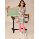 Collared Blouson Sleeve Dress, Brown