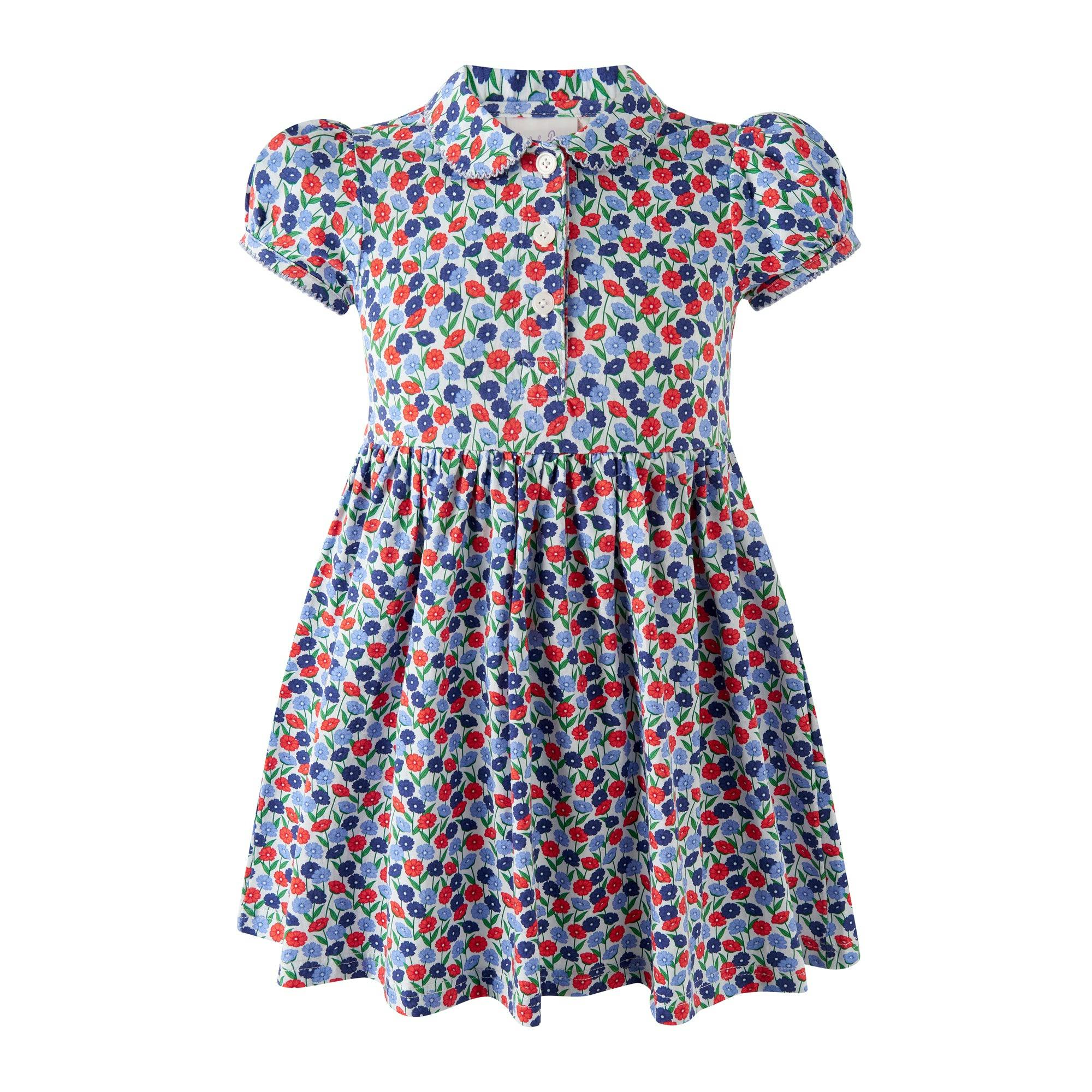 Blue Poppy Jersey Dress