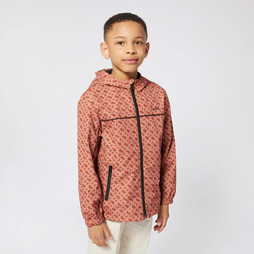 Chocolate Brown Hooded Windbreaker
