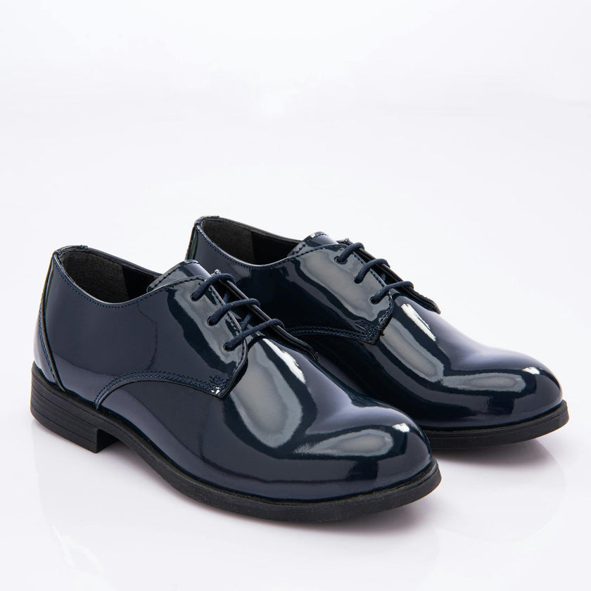 Navy Patent Lace Dress Shoes