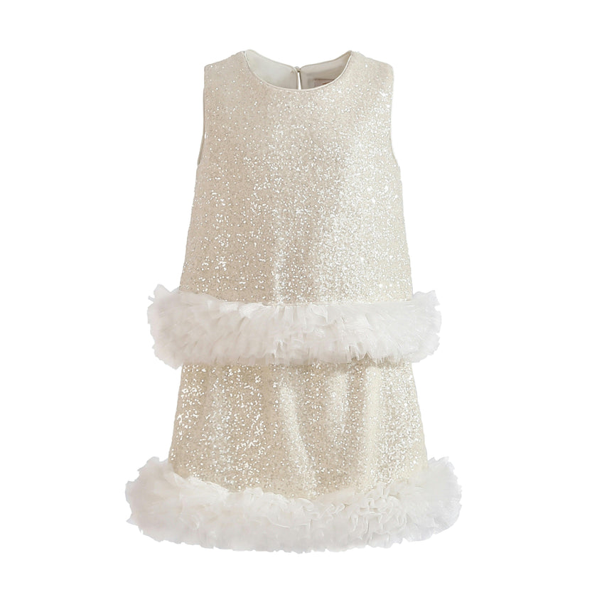 Cream Celeste Sequin Party Outfit