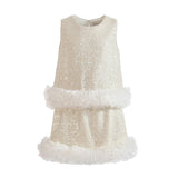 Cream Celeste Sequin Party Outfit