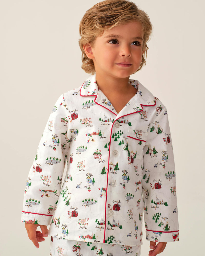 Kid's Twill Pajama Set in North Pole Chronicles