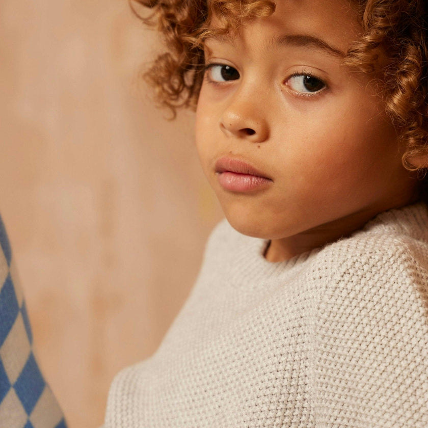 Moss Stitch Jumper | Grey