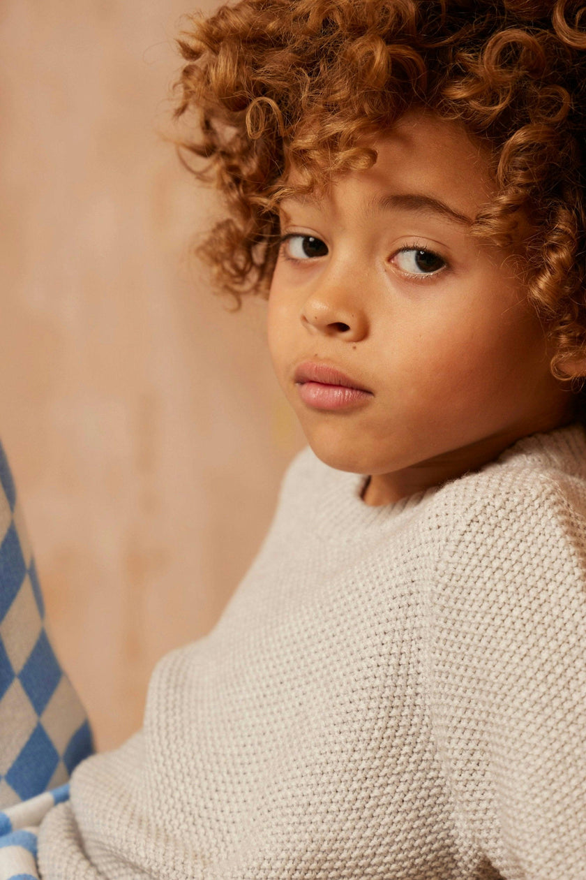 Moss Stitch Jumper | Grey