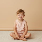 Organic Sleeveless Tee & Shorts Set - Blush