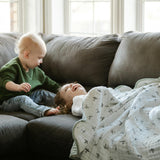 Original Organic Cotton Muslin Quilt - Pewter Planes