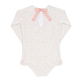 girls antique floral rashguard one piece