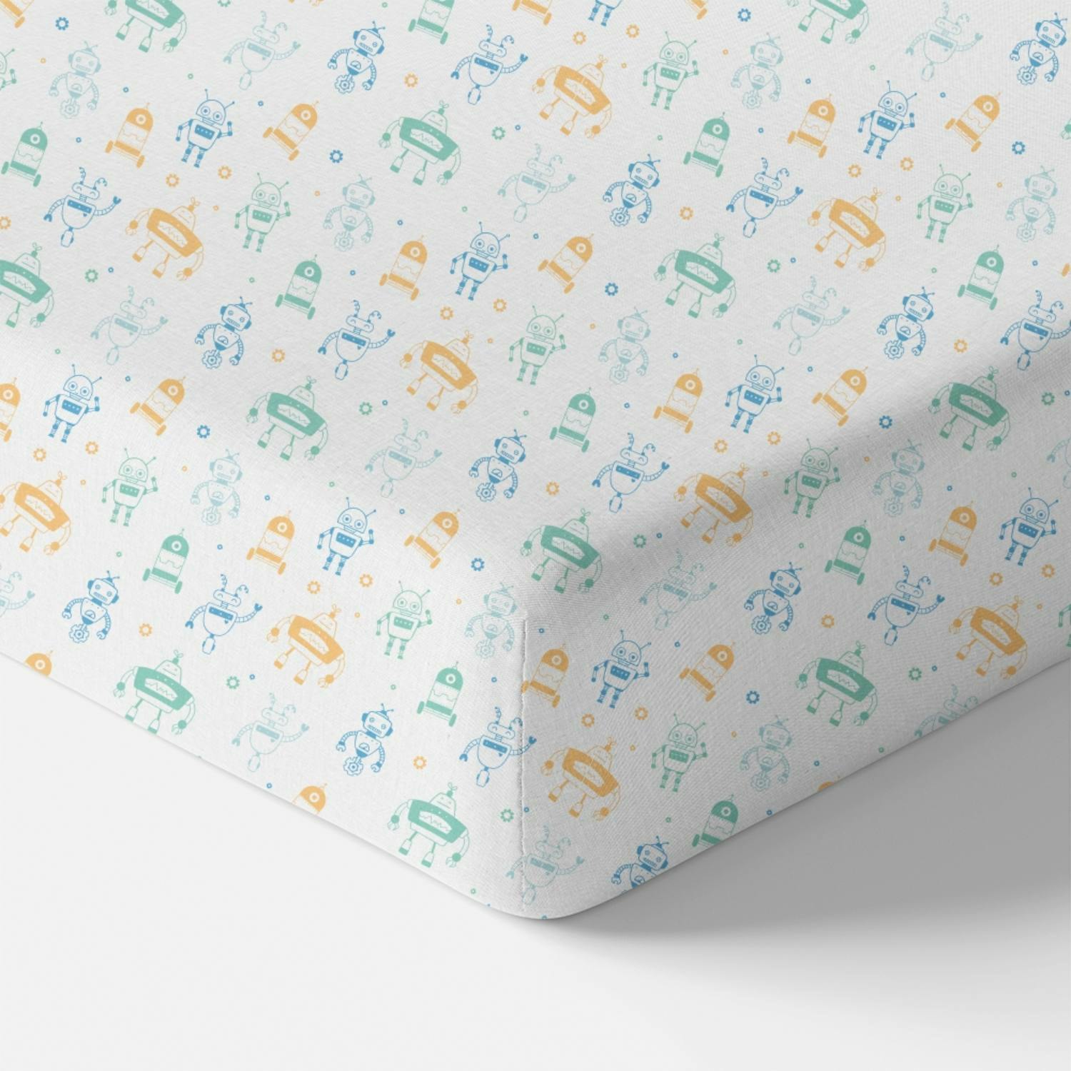 Organic Crib Sheet - Robots