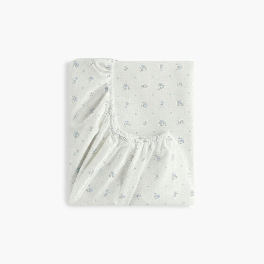 Ditsy Floral Crib Sheet - Blue
