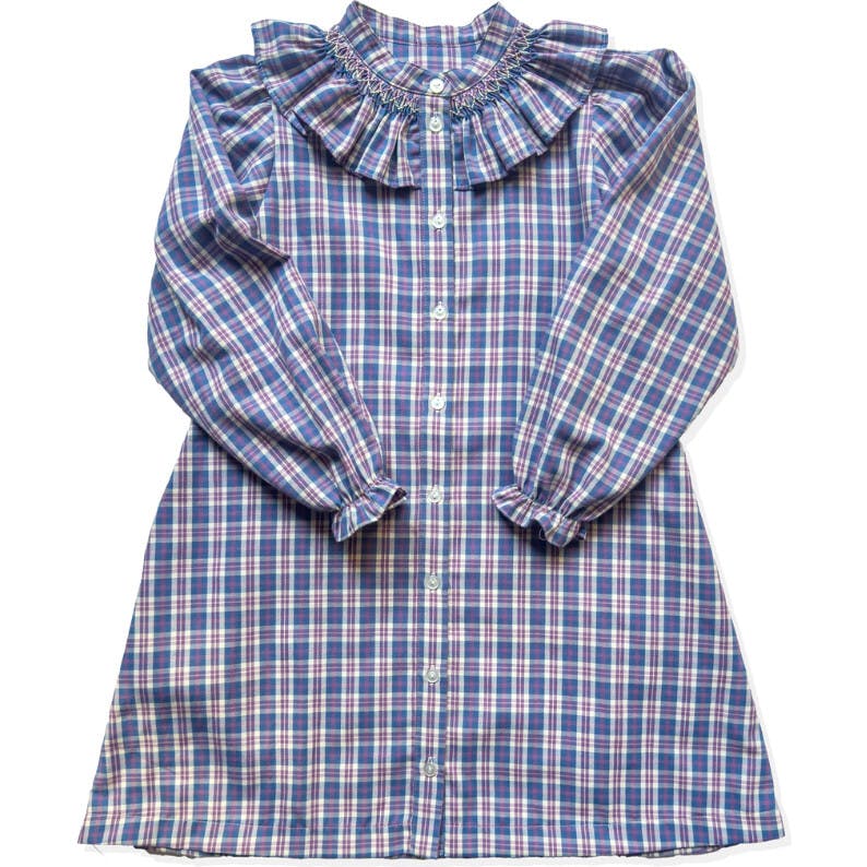 Molly Anne Dress in Blue & Purple Plaid