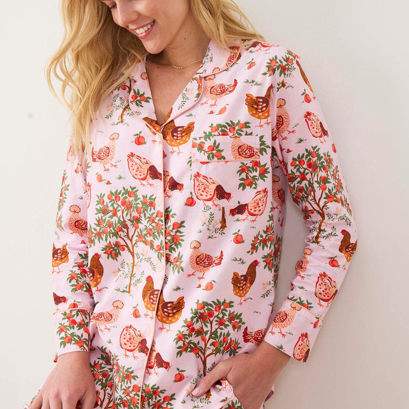 Hen House - Long PJ Set - Ballet Pink
