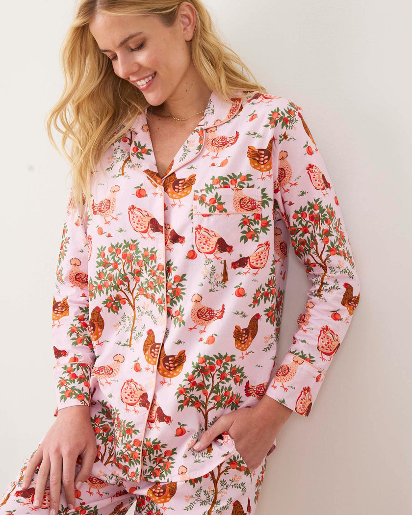 Hen House - Long PJ Set - Ballet Pink