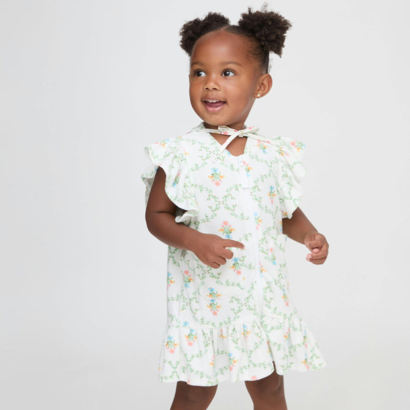 The Tiny Frankie Beach Dress - Pastel Trellis