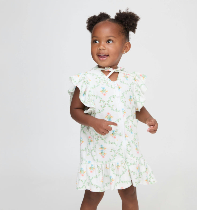 The Tiny Frankie Beach Dress - Pastel Trellis