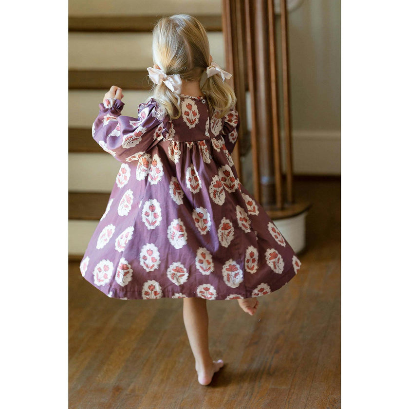 Britta Dress in Intaglio Maroon