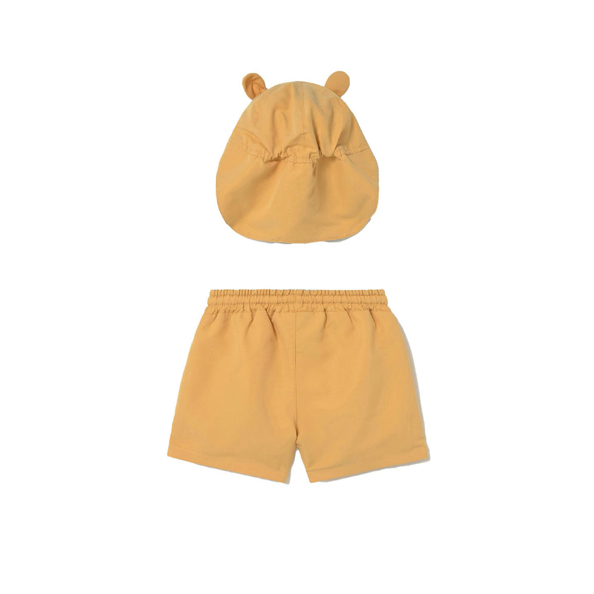 Yellow Swimwear set baby with eared hat
